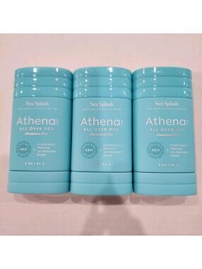 3PK Athena Club All Over Deo Sea Splash Deodorant Stick 3 oz Aluminum-Free 48-Hr